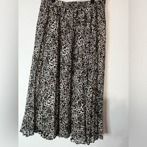 A New Day Leopard Chiffon Pleated Skirt‎